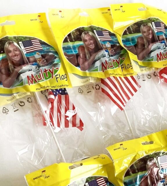 Getränkehalter / Flaggenhalter mit Länderfahnen, Großhandel Restposten