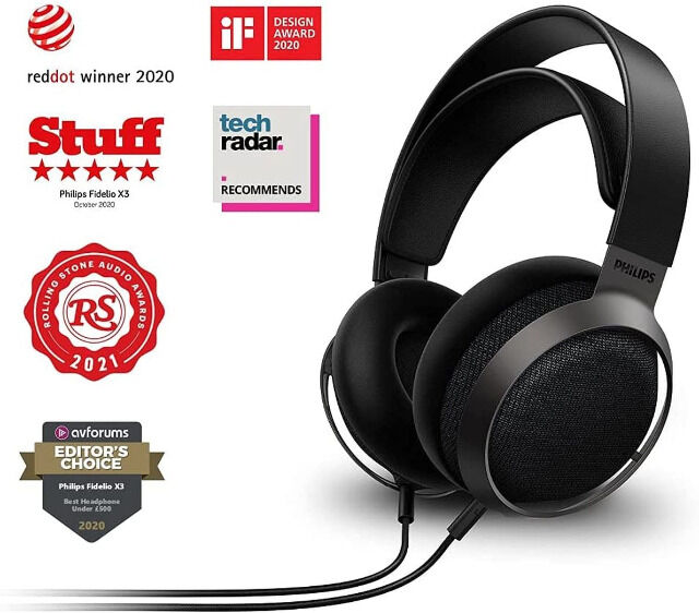 Philips Fidelio X3/00 Over Ear Kopfhörer mit 50-mm-Akustik-Treiber, High Resolution Audio Headset Musik Gaming Klang Surround Raumklang