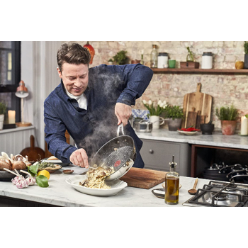 Tefal Jamie Oliver Cook`s Classic 7-teiliges Edelstahl Topfset induktionsgeeignet Messskala Backofenfest bis 250° Kasserole Saucen Reis 