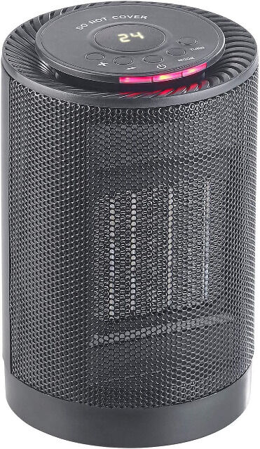 Carlo Milano Keramiklüfter Digitaler Keramik-Tisch-Heizlüfter, 3 Stufen & Oszillation, 1.200 Watt Standheizung, Ventilator,Heizkörper,Winter