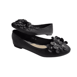 Women's shoes ballerina black with leather look C-122