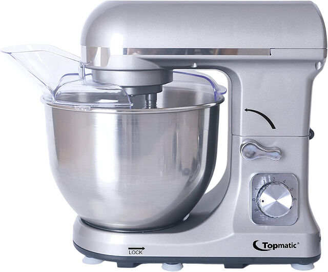 Topmatic PKM-1400.2 Silberfarben Multifunktionsmixer 1400W 1400 Watt 5 L Küchenmaschine Teigmaschine rühren, mixen, crushen, kneten, mixer