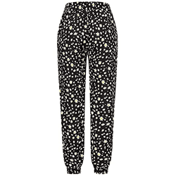 Hailys Damen Viskose Stoffhose Tunnelzug Blumen Muster schwarz Weiss