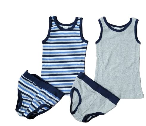 Kinder Garnitur 2er Pack als Set Unterhemd mit Slip 2-teilig 2 Pack 2