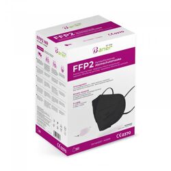 Baner FFP2 Maske schwarz CE0370, hochwertig, 50er Box, einzeln verpackt