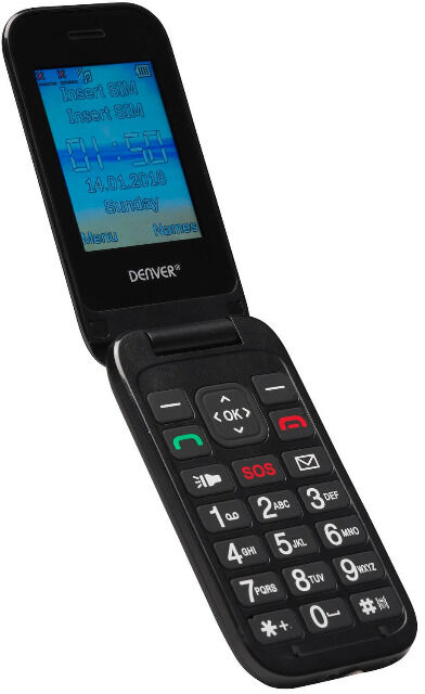 DENVER BAS-24200M Senior Telefon mit SOS / Alarm-Taste und großen Ziffern