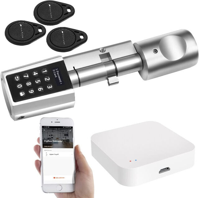 VisorTech ZigBee Schloss RC-350.duo, TSZ-550 elektronischer Türöffner 10 Pin Codes 20 Responder