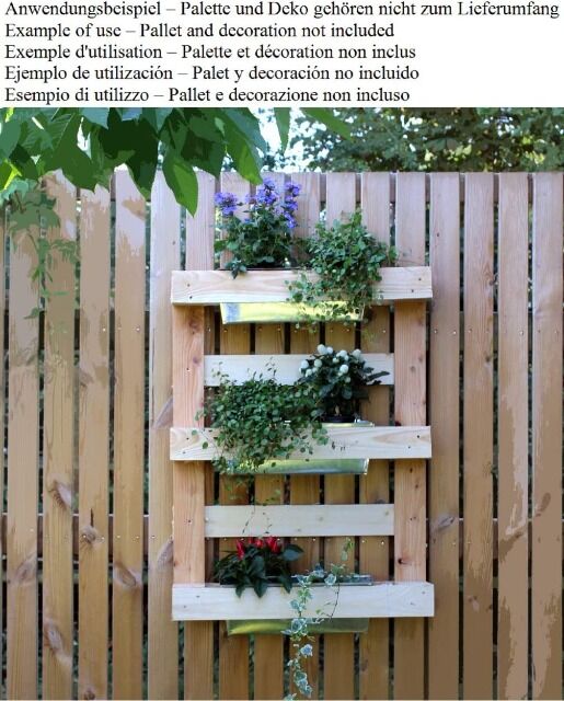 Pflanzkasten Europalette Grün aus Metall Blumenkasten Balkonkasten