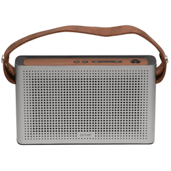 Denver BTS-200 silver-colored MK2 Bluetooth speaker in retro design with 2 x 5W leather holder wireless music wireless Bluetooth