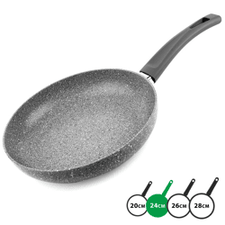 GadHome Premium 24cm Antihaft Bratpfanne | Pfanne Induktion | Hochwertige Aluminium mit Ergonomischem Griff | Graustein Granit Effekt