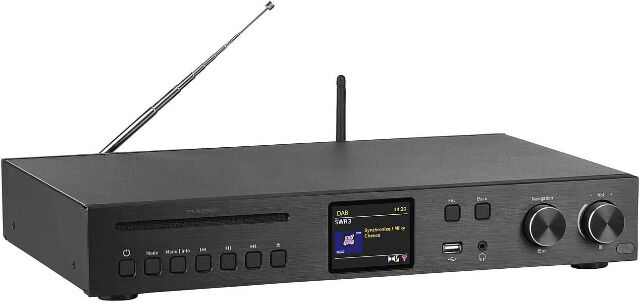 VR-Radio IRS-715 Digitaler WLAN-HiFi-Tuner mit Internetradio, DAB+, UKW, MP3, kostenlose App, Radiowecker, Bildschirm, Lautsprecher, Box, CD