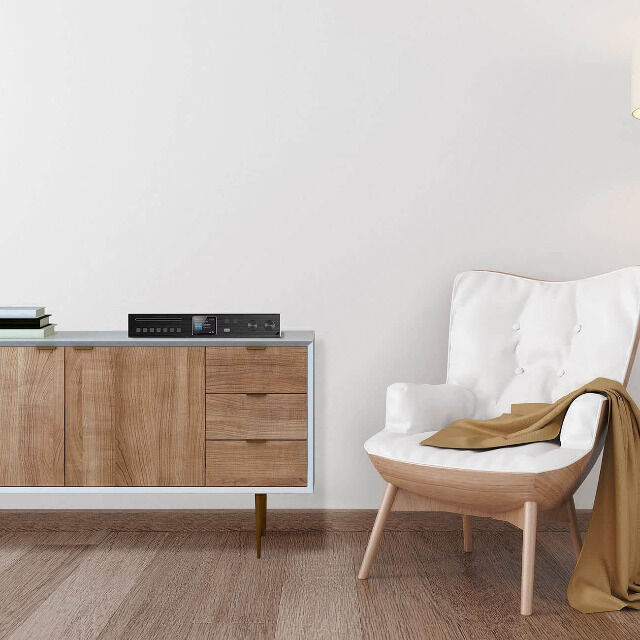 VR-Radio IRS-715 Digitaler WLAN-HiFi-Tuner mit Internetradio, DAB+, UKW, MP3, kostenlose App, Radiowecker, Bildschirm, Lautsprecher, Box, CD