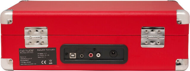 Denver VPL-120Red portabler Plattenspieler mit USB Digitalisierungsfunktion Schallplatten Schallplatte Vinyl Digitalisierung MP3 umwandeln