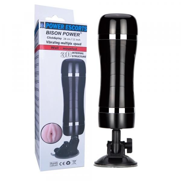 Power Escorts - BR27 - Bison Power - Vibrierender Pussy-Masturbator -  Saugnapf - 7-Gang - 28 CM / 11 Zoll - Schwarz (16035040) - Restposten.de