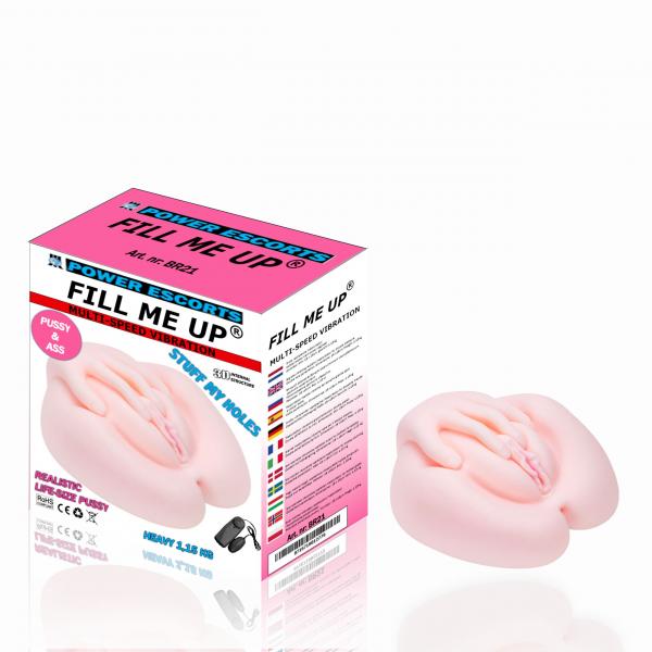 Power Escorts Fill Me Up Vibrierender Pussy & Ass Masturbator - 1,1 KG - Flesh - BR21