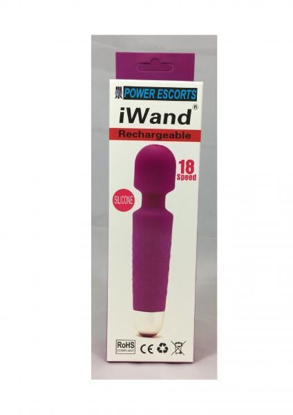 Power Escorts IWand Massagegerät - Wiederaufladbar - 18-fach - Pink und Lila