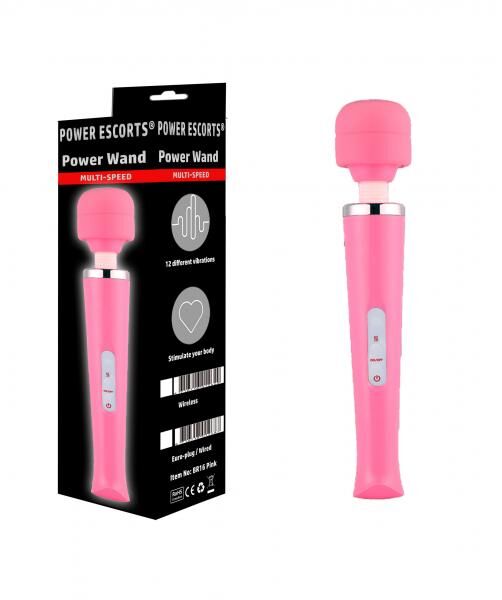 Power Escorts Power Wand Massagegerät – 12 Geschwindigkeiten – Kabelgebunden – Weiß, Lila, Schwarz und Pink