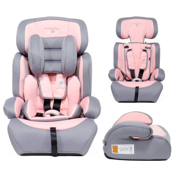 Blij`r Ivo pink/grey Autositz Kindersitz Gruppe I-III 9-36kg mit Seitenaufprallschutz Auto Kfz Babyschale Baby Kleinkind Reise Urlaub