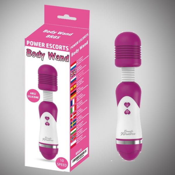Power Escorts - BR85 - Body Wand - Vibrator - 10-Gang - 18 CM - Rosa