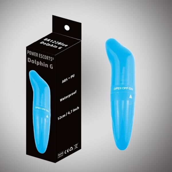 Power Escorts - BR122 - Dolphin G - Mini G Punkt Vibrator - Passt in jede Tasche - 12 CM - Blau und rosa
