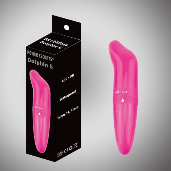 Power Escorts - BR122 - Dolphin G - Mini G Punkt Vibrator - Passt in jede Tasche - 12 CM - Blau und rosa