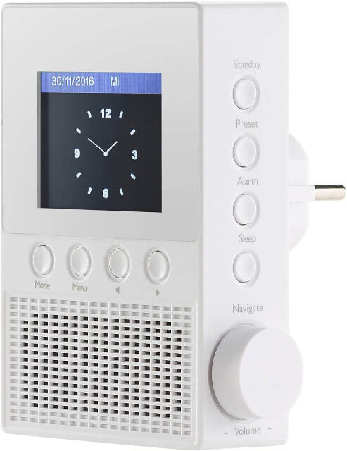 VR-Radio IRS-300 Internet Steckdosenradio mit WLAN & Fernbedienung, 6,1-cm-Display, 6 Watt Steckdose Badradio Küchenradio Internet Radio