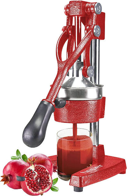 Beper MD.404 Professionelle Granatapfelpresse und Zitruspresse mit ergonomisch gummierten Hebel