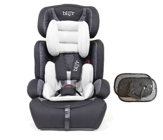 Blij´r Ivo grey/black Autositz mit  Wumbi Sonnenschutz von 9-36 kg Autokindersitz Kindersitz Kleinkind Kfz Reise Unterwegs Urlaub
