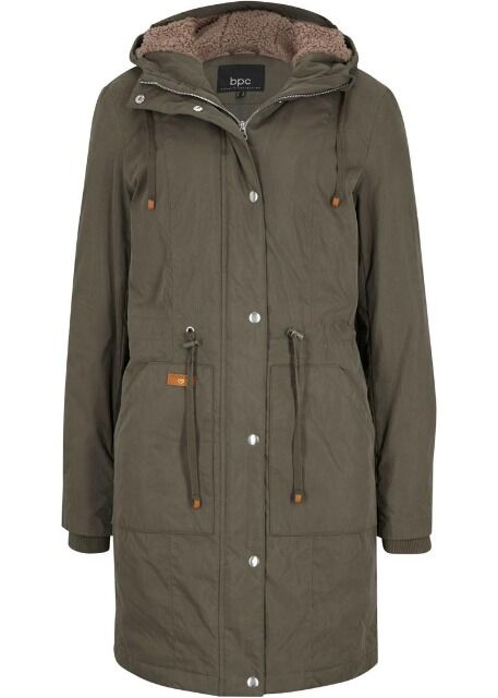 Damen Parka gefuettert oliv