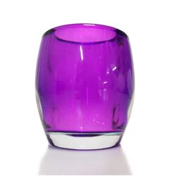 Lila Bolsius ovale Kerzenhalter/Teelichthalter aus Glas