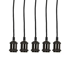 Mica Decorations - schwarze Fuga-Pendelleuchten mit 5 Lampen