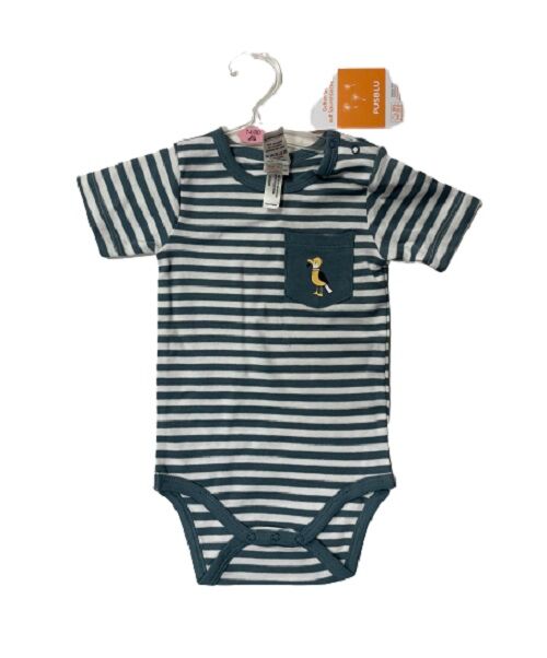 Kinder Bodys für Jungen, gestreift weiss-navy Marke PUSBLU