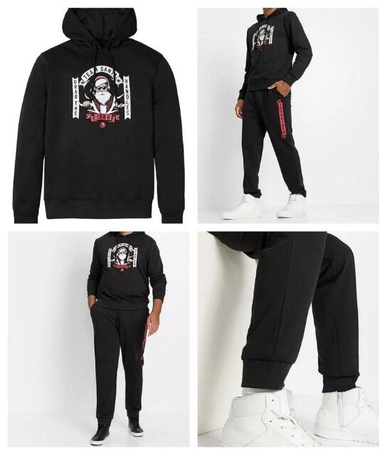 Herren Jogginganzug 2-tlg Set schwarz