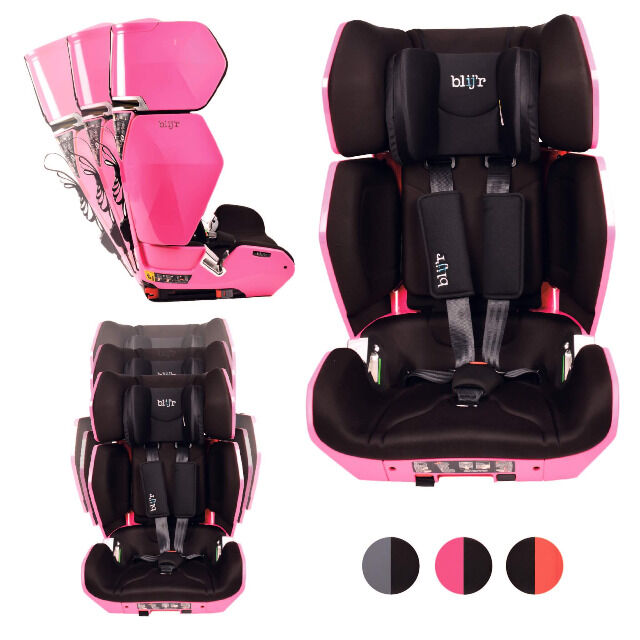 Blij´r Uniek Pink Autositz Kindersitz für Kinder ab 3,5 bis 12 Jahren Höhenverstellbar bis 150cm Autokindersitz Babyschale Kleinkinder Reise