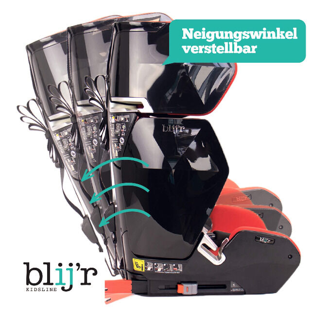 Blijr Uniek Rot Autositz Kindersitz mit Rücksitzspiegel & Sonnenschutz für Kinder ab 3,5 bis 12 Jahren  Autokindersitz Kfz Auto Kleinkinder 