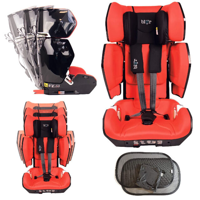 Blijr Uniek Rot Kindersitz mit Wumbi Sonnenschutz Autokindersitz Autositz Kfz Kleinkinder Maxi Cosi Reise Babyschale Grundausstattung