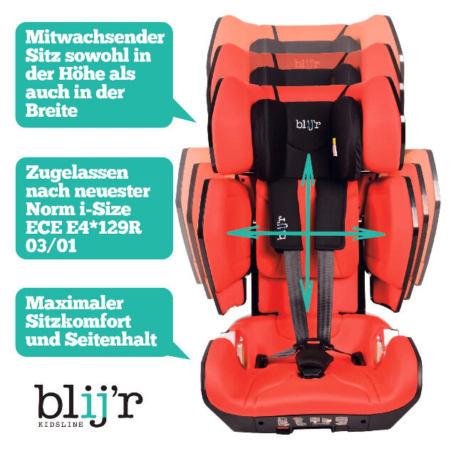 Blijr Uniek Rot Kindersitz mit Wumbi Sonnenschutz Autokindersitz Autositz Kfz Kleinkinder Maxi Cosi Reise Babyschale Grundausstattung