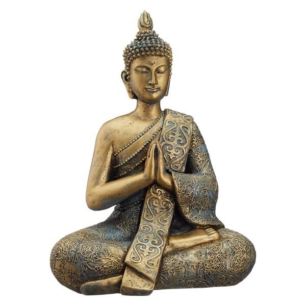 Buddha, gold glänzend, sitzend, L, ca. 30cmH