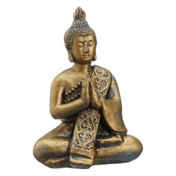 Buddha, gold glänzend, sitzend, S, ca. 10cmH
