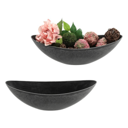 Deko Schale, oval, natur grau, M, ca.39x12x13cm