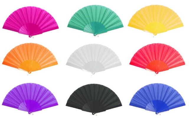 Fächer , Stoff , uni , 9 fach sortiert