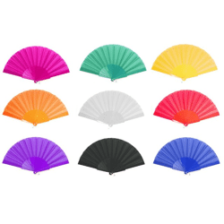 Fächer , Stoff , uni , 9 fach sortiert