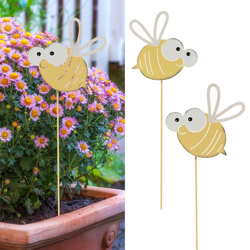 Garden plug metal bee, 2/s, M, 54cmH