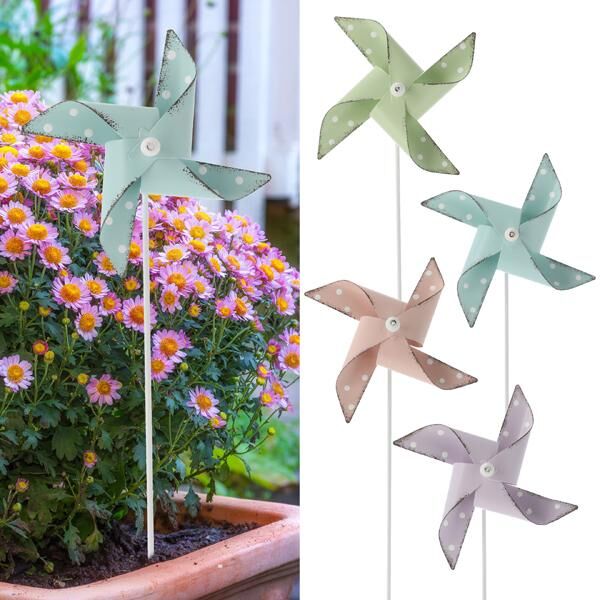 Garden plug metal windmill, 4/s, M, approx.55cmH