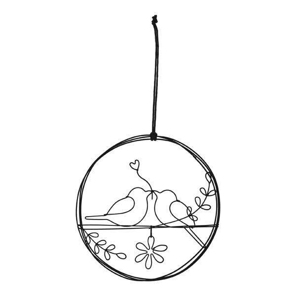 Hänger, Vogelpaar, Linie,kl., ca. 16cmD