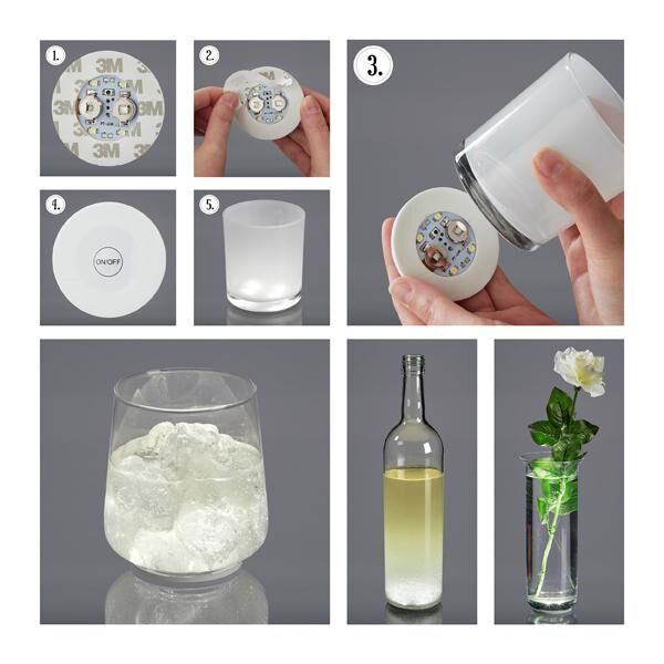 LED Lichtsticker, weiß, ca. 6cmD