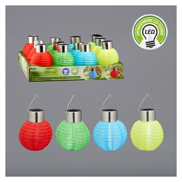 LED Solar Lampion, 4/s, 10cm d