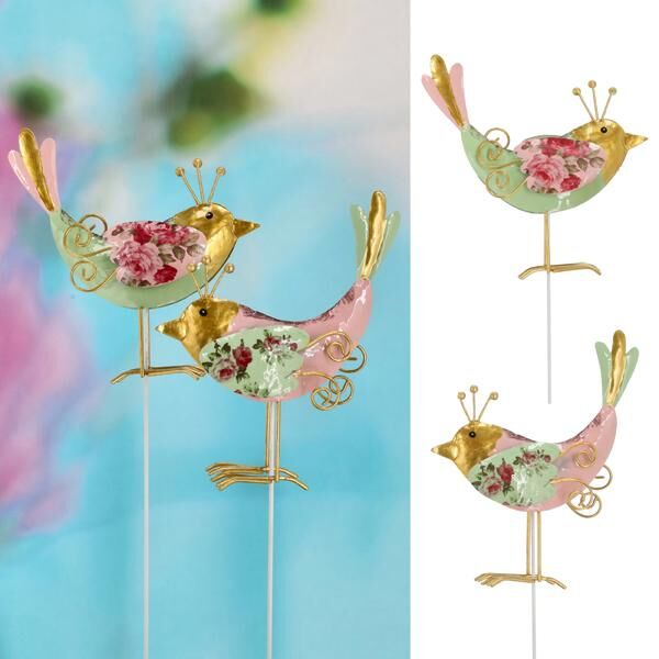 Metal garden plug bird, S, 2/s, approx. 42cm