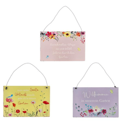 Metall Hänger Schilder mit Sprüche, 3/s, ca.21x14cm