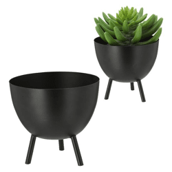 Pflanztopf auf Fuß, schwarz, ca. 14x11cm